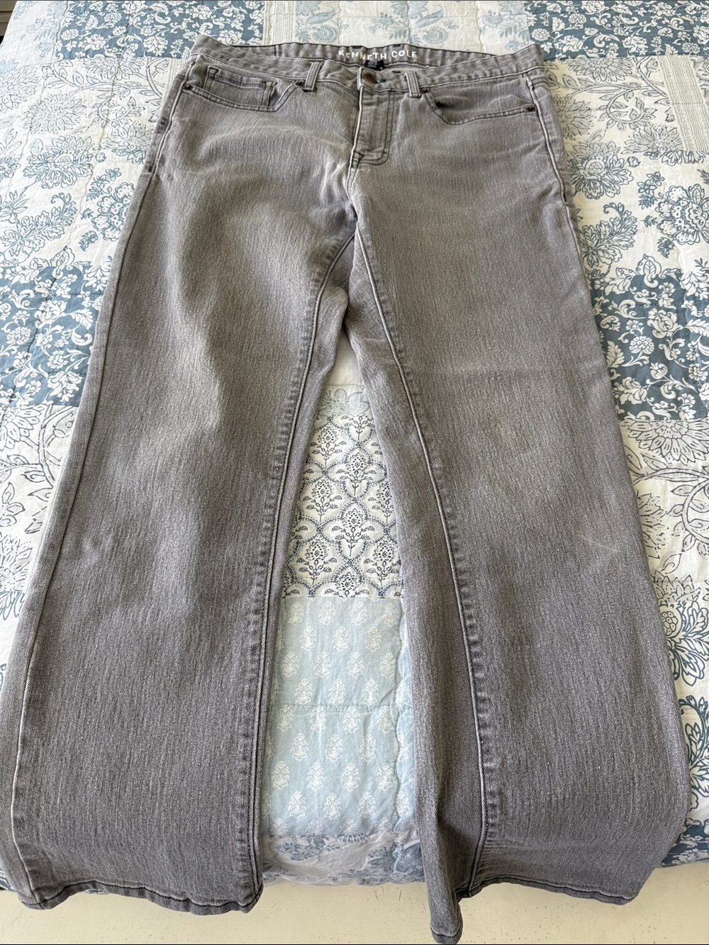 Men’s Kenneth Cole Gray Flare Jeans - Subtle Washed Finish